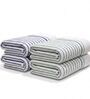 White With Blue & Sea Green Stripes 100% Cotton 400 Gsm Hand Towels Pack Of 4