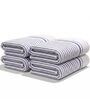 White With Blue Stripes 100% Cotton 400 Gsm Hand Towels Pack Of 4