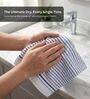 White With Blue Stripes 100% Cotton 400 Gsm Hand Towels Pack Of 4