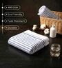 White With Blue Stripes 100% Cotton 400 Gsm Hand Towels Pack Of 4