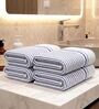 White With Blue Stripes 100% Cotton 400 Gsm Hand Towels Pack Of 4