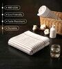White With Brown & Blue Stripes 100% Cotton 400 Gsm Hand Towels Pack Of 4