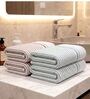 White With Brown & Sea Green Stripes 100% Cotton 400 Gsm Hand Towels Pack Of 4