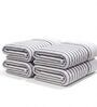 White With Grey Stripes 100% Cotton 400 Gsm Hand Towels Pack Of 4