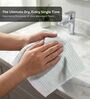 White With Sea Green & Grey Stripes 100% Cotton 400 Gsm Hand Towels Pack Of 4
