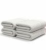White With Sea Green 100% Cotton 400 Gsm Hand Towels Pack Of 4