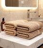 Beige 100% Cotton 400 Gsm Hand Towels Pack Of 4