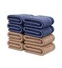 Beige & Blue 100% Cotton 400 Gsm Hand Towels Pack Of 8
