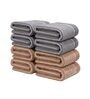 Beige & Grey 100% Cotton 400 Gsm Hand Towels Pack Of 8