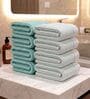 Beige & White With Brown Stripes 100% Cotton 400 Gsm Hand Towels Pack Of 8