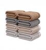 Beige, Grey And White 100% Cotton 400 Gsm Hand Towels Pack Of 8