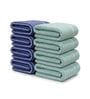 Blue & Sea Green 100% Cotton 400 Gsm Hand Towels Pack Of 8