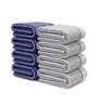 Blue & White With Blue Stripes 100% Cotton 400 Gsm Hand Towels Pack Of 8