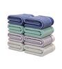 Blue, Sea Green And White 100% Cotton 400 Gsm Hand Towels Pack Of 8