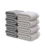 Grey And White Grey Stripes Grey 100% Cotton 400 Gsm Hand Towels Pack Of 8