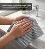 Grey And White Grey Stripes Grey 100% Cotton 400 Gsm Hand Towels Pack Of 8