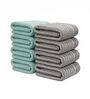 Sea Green & Grey 100% Cotton 400 Gsm Hand Towels Pack Of 8