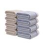 White With Brown & Blue Stripes 100% Cotton 400 Gsm Hand Towels Pack Of 8