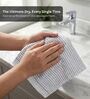 White With Grey & Brown Stripes 100% Cotton 400 Gsm Hand Towels Pack Of 8