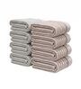 White With Grey & Brown Stripes 100% Cotton 400 Gsm Hand Towels Pack Of 8