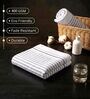 White With Grey & Brown Stripes 100% Cotton 400 Gsm Hand Towels Pack Of 8