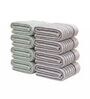 White With Sea Green & Grey Stripes 100% Cotton 400 Gsm Hand Towels Pack Of 8