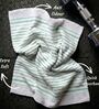 White With Sea Green & Grey Stripes 100% Cotton 400 Gsm Hand Towels Pack Of 8
