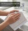 White With Stripes 100% Cotton 400 Gsm Hand Towels Pack Of 8