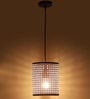 Premium Handmade Rattan Cane Pendant Hanging Light (Beige & Black)