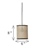 Premium Handmade Rattan Cane Pendant Hanging Light (Beige & Black)