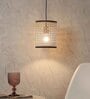 Premium Handmade Rattan Cane Pendant Hanging Light (Beige & Black)