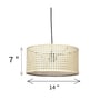 Premium Handmade Rattan Cane Pendant Hanging Light (Beige)