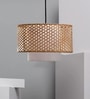 Premium Handmade Rattan Cane Pendant Hanging Light (Black & Beige)