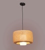 Premium Handmade Rattan Cane Pendant Hanging Light (Black & Beige)