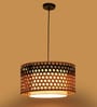 Premium Handmade Rattan Cane Pendant Hanging Light (Black & Black)