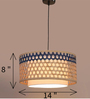 Premium Handmade Rattan Cane Pendant Hanging Light (Black & Blue)