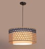 Premium Handmade Rattan Cane Pendant Hanging Light (Black & Blue)