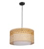 Premium Handmade Rattan Cane Pendant Hanging Light (Black & Musturd)