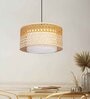 Premium Handmade Rattan Cane Pendant Hanging Light (Black & Musturd)
