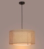 Premium Handmade Rattan Cane Pendant Hanging Light (Black & Natural)