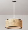 Premium Handmade Rattan Cane Pendant Hanging Light (Black & Natural)