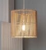 Premium Handmade Rattan Cane Pendant Hanging Light (Black & Natural)