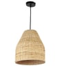 Premium Handmade Rattan Cane Pendant Hanging Light (Black & Olive Green)