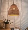 Premium Handmade Rattan Cane Pendant Hanging Light (Black & Olive Green)