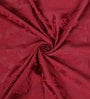 Premium Jacquard Satin Finish Fabric Maroon Color Eyelet Curtain Window Curtain 46 X 62 Inches