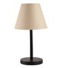 Premium Jute Fabric Shade Table Lamp, Minimalist Bedside Lamp with Metal Base for Bedroom, Living Room & Study