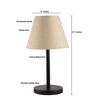 Premium Jute Fabric Shade Table Lamp, Minimalist Bedside Lamp with Metal Base for Bedroom, Living Room & Study