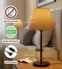 Premium Jute Fabric Shade Table Lamp, Modern Bedside & Desk Lamp with Metal Base for Bedroom, Living Room & Home Decor
