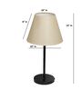 Premium Jute Fabric Shade Table Lamp, Modern Bedside & Desk Lamp with Metal Base for Bedroom, Living Room & Home Decor