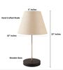 Premium Jute Fabric Shade with Modern Silver & Black Table Lamp for Bedroom & Living Room
